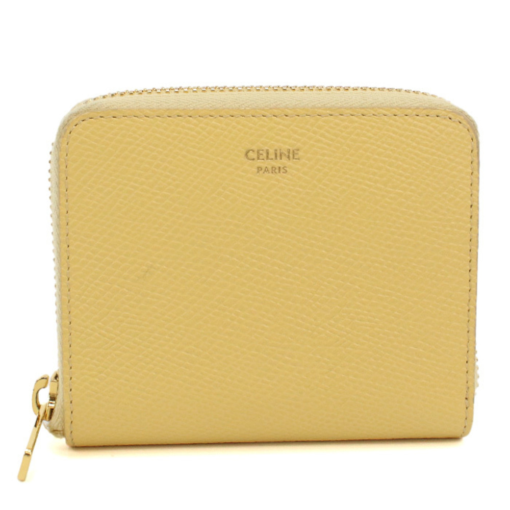 CELINE Celine Bi-fold Wallet 10N993FVO Small Zip Women's Yellow